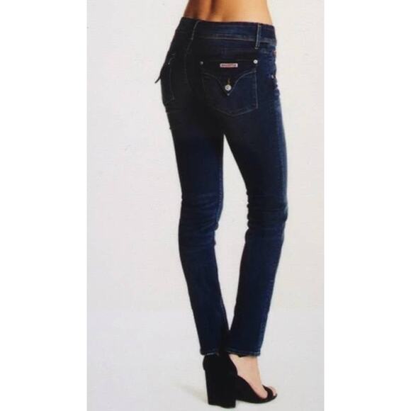 Hudson Jeans Mid Rise Collin Dark Wash LVC Slim Straight Flap Jeans sz 24 x 32 - Picture 1 of 10